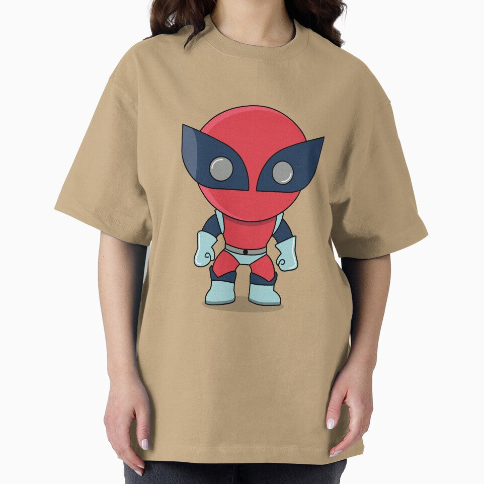 Cute Red Superhero Mascot Sticker | Chibi Comic Character | deadpool Vintage-Inspired T-Shirt