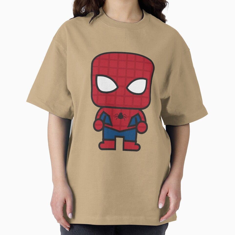 Cute Web Hero Chibi ÿ Kawaii Masked Superhero Cartoon | Minimal Comic Style Design Graphic T-Shirt