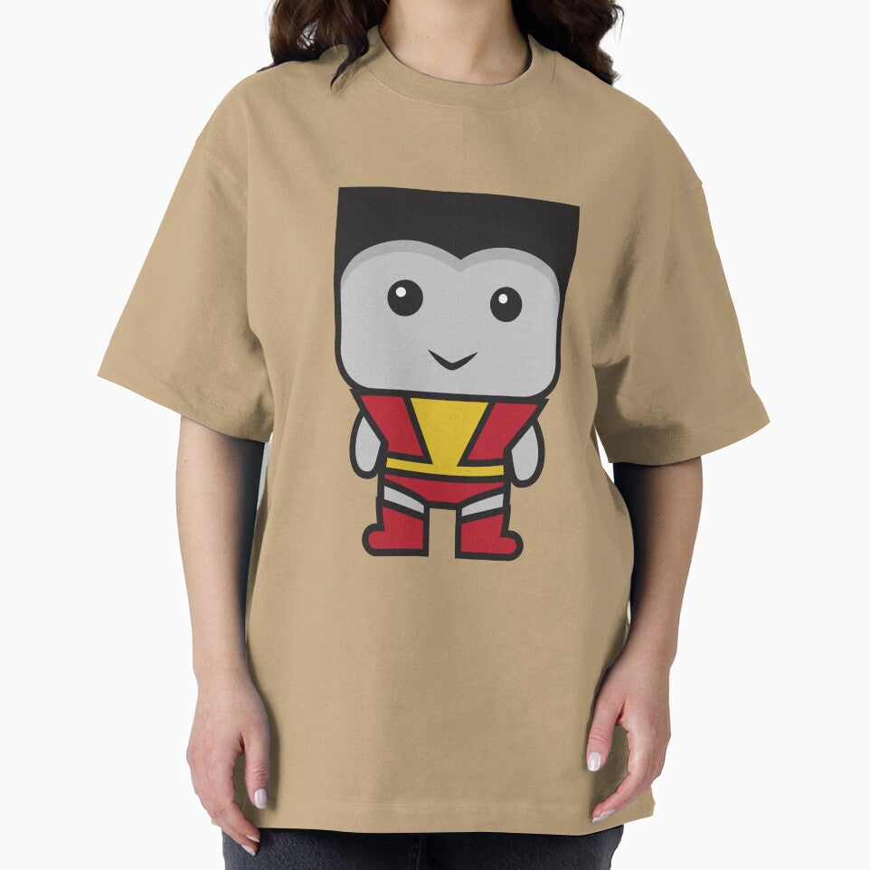 Cute Colossus X-Men Chibi Sticker | Marvel Superhero Cartoon Character Casual Print T-Shirt