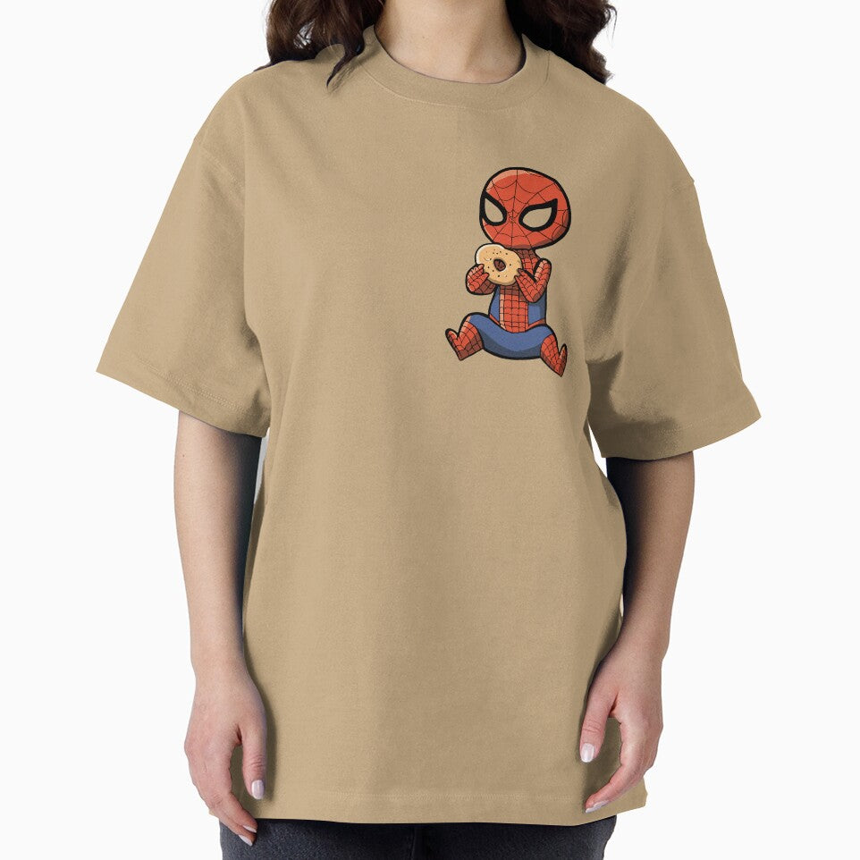 Baby Spider Bagel Break - Trendy Hilarious Comic Spider Art Eating Food Meme Cartoon Costume Everyday Graphic Tee