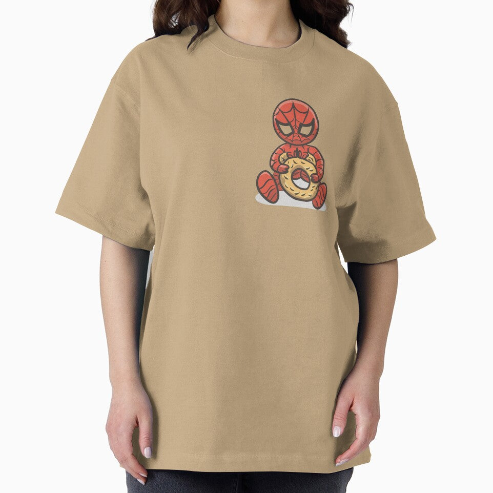 Baby Spider Bagel Break - Trendy Hilarious Comic Spider Art Eating Food Meme Cartoon Costume Retro Style Tee