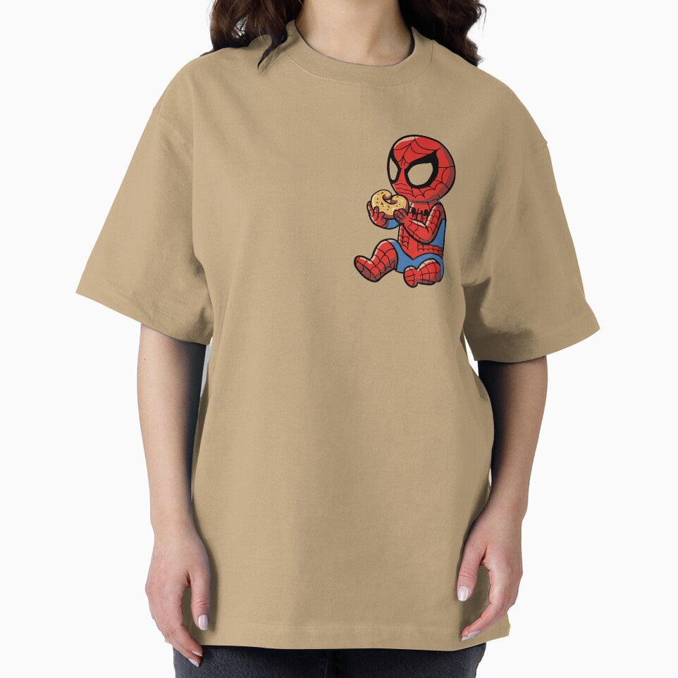 Baby Spider Bagel Break - Trendy Hilarious Comic Spider Art Eating Food Meme Cartoon Costume Graphic T-Shirt