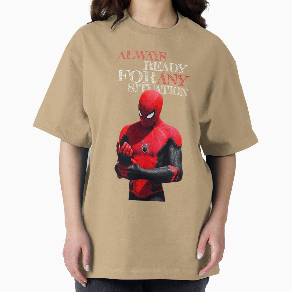 Always Ready For Any Situation Superhero Spider Action graphic Sticker Graphic T-Shirt