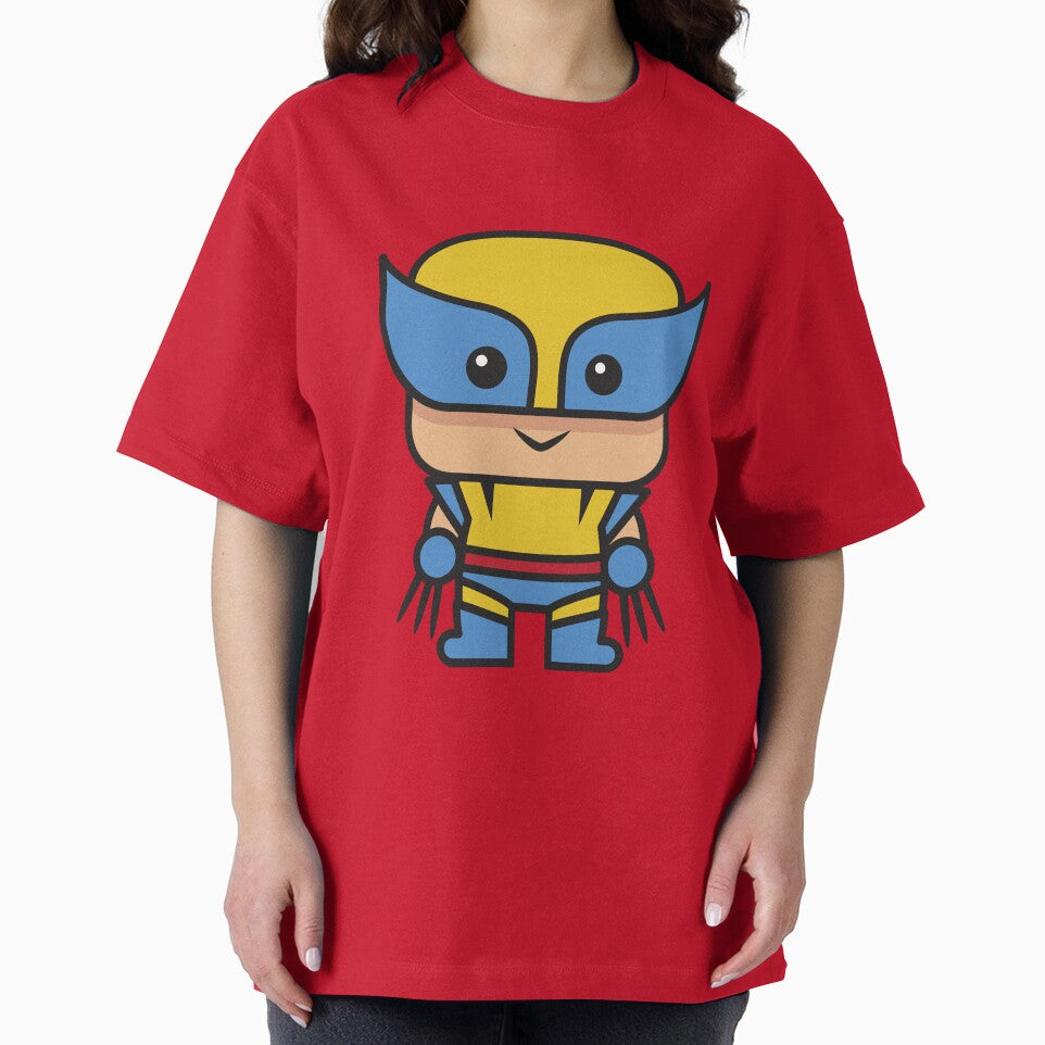 Cute Claw Hero Chibi ÿ Kawaii Mutant Superhero Cartoon | Minimal Comic Style Design Casual Print T-Shirt