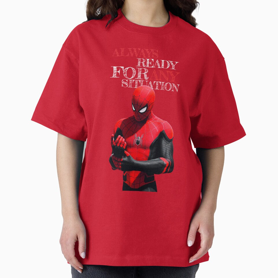 Always Ready For Any Situation Superhero Spider Action graphic Sticker Graphic T-Shirt