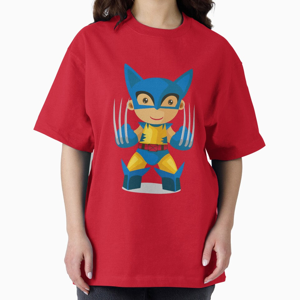 Cute Chibi Wolverine Superhero Cartoon Sticker | Adorable Comic Hero Vector Art Classic Graphic Shirt