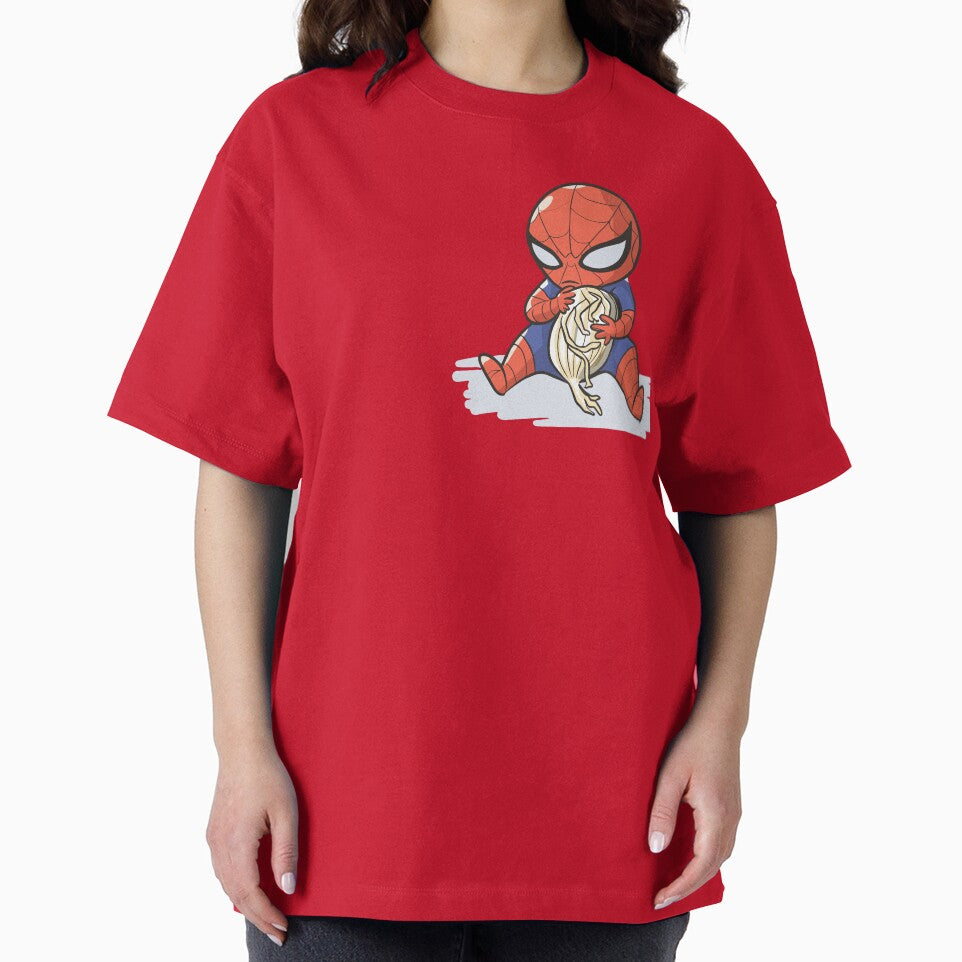 Baby Spider Onion Ring Snack Attack - Hilarious Comic Spider Art Eating Food Meme Cartoon Costume Graphic T-Shirt