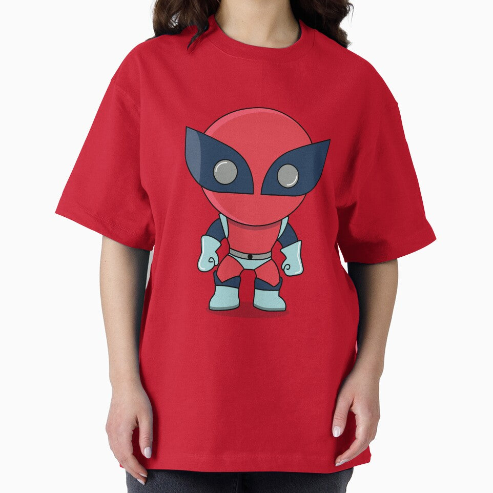 Cute Red Superhero Mascot Sticker | Chibi Comic Character | deadpool Vintage-Inspired T-Shirt