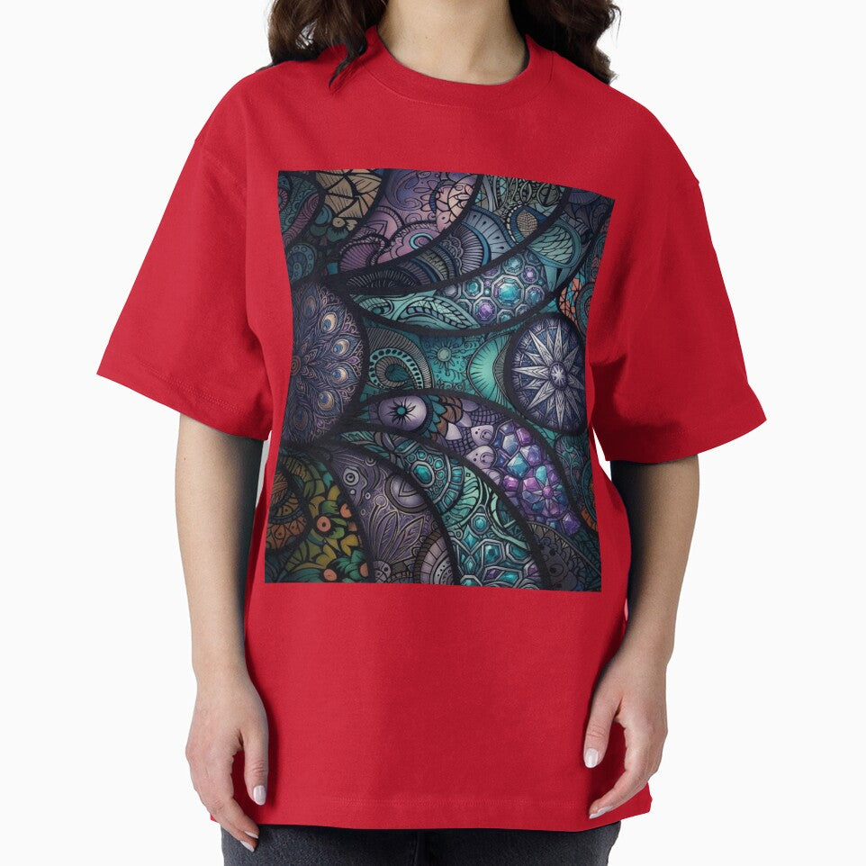 Abstract Boho Mandala Mosaic Pattern Everyday Graphic Tee