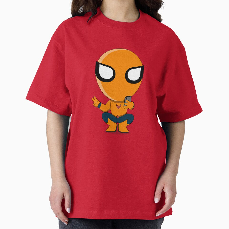 Cute Orange Superhero Mascot Sticker | Chibi Cartoon Hero Character | Cute Orange Superhero Mascot Cartoon Sticker | Chibi Comic Character Graphic T-Shirt