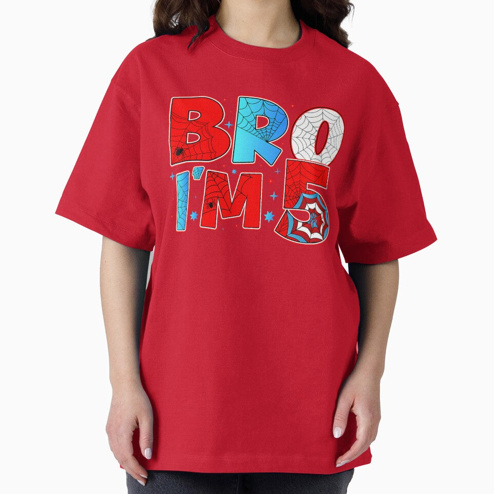 Bro Im 5 Spider Theme Party Birthday Boy 5Th Years Old Kids Classic Graphic Shirt