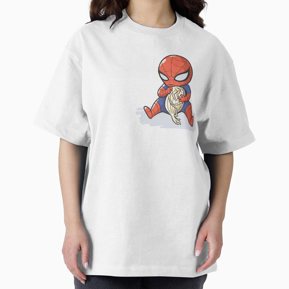 Baby Spider Onion Ring Snack Attack - Hilarious Comic Spider Art Eating Food Meme Cartoon Costume Graphic T-Shirt