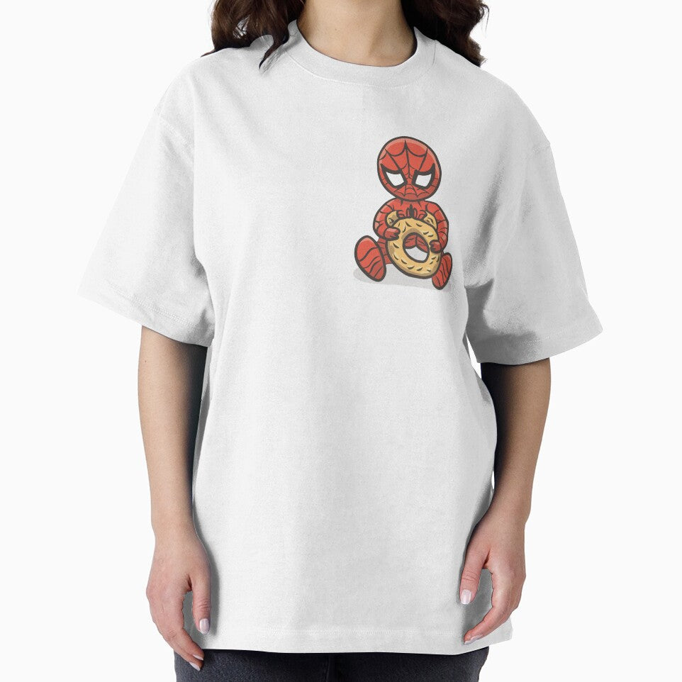 Baby Spider Bagel Break - Trendy Hilarious Comic Spider Art Eating Food Meme Cartoon Costume Retro Style Tee