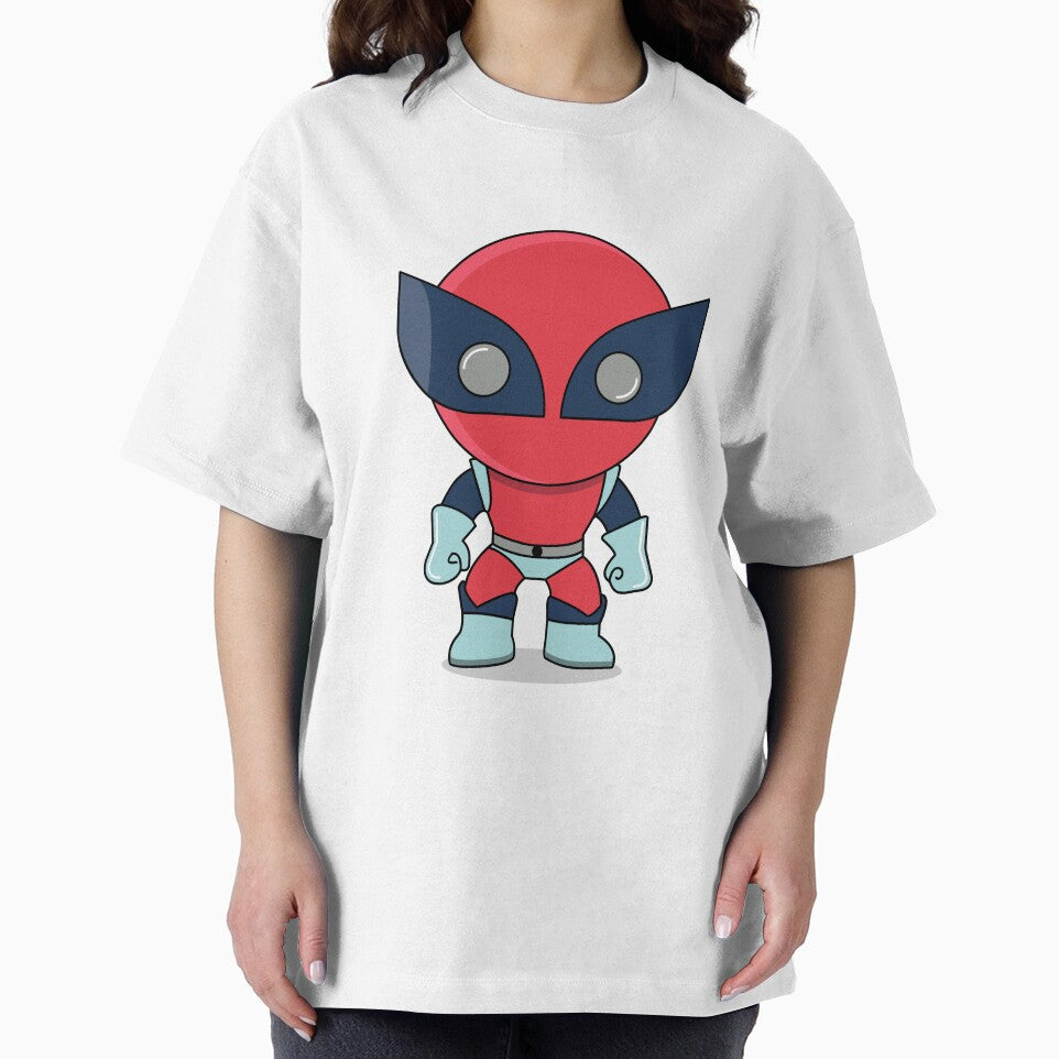 Cute Red Superhero Mascot Sticker | Chibi Comic Character | deadpool Vintage-Inspired T-Shirt