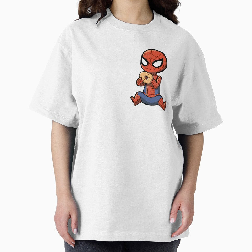Baby Spider Bagel Break - Trendy Hilarious Comic Spider Art Eating Food Meme Cartoon Costume Everyday Graphic Tee