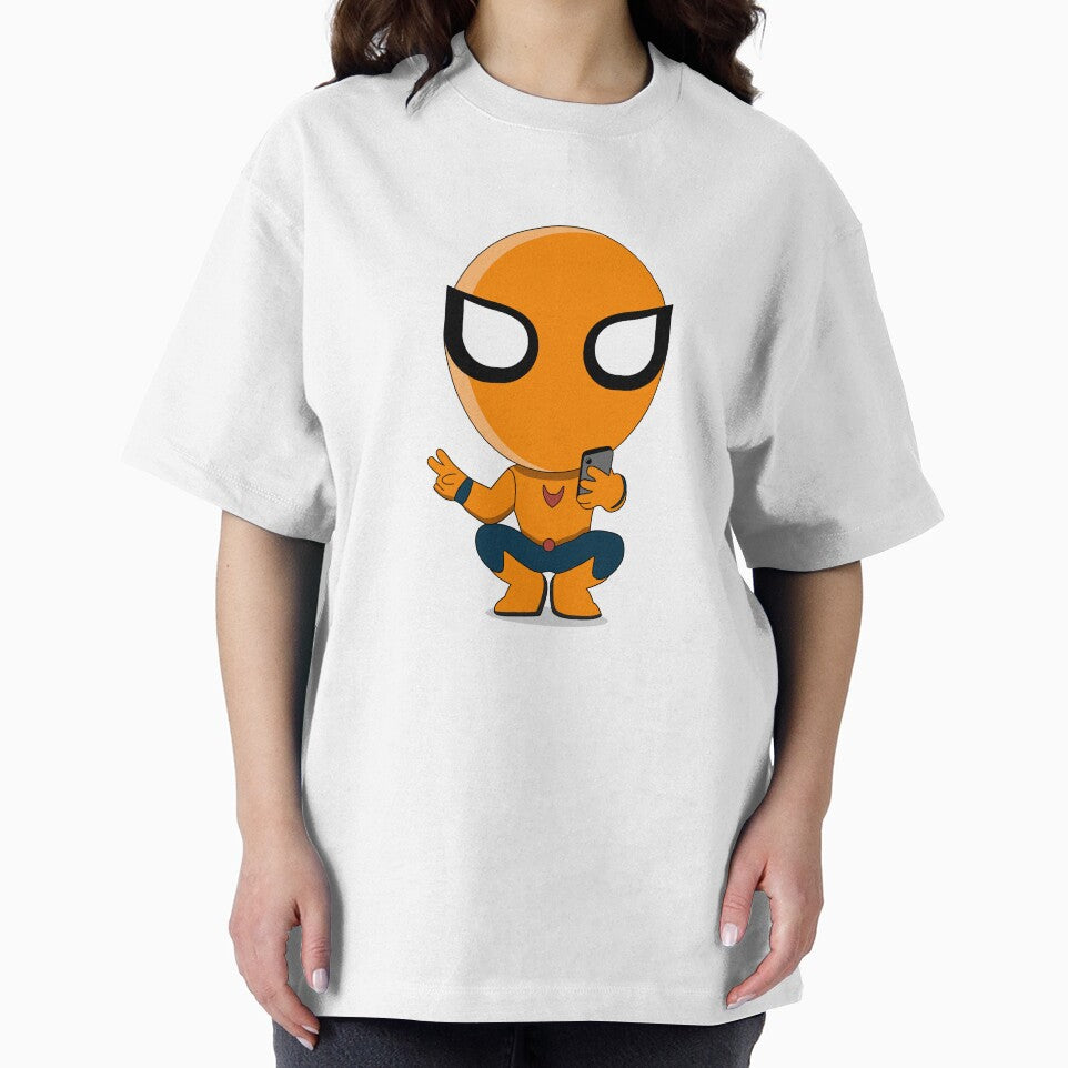 Cute Orange Superhero Mascot Sticker | Chibi Cartoon Hero Character | Cute Orange Superhero Mascot Cartoon Sticker | Chibi Comic Character Graphic T-Shirt