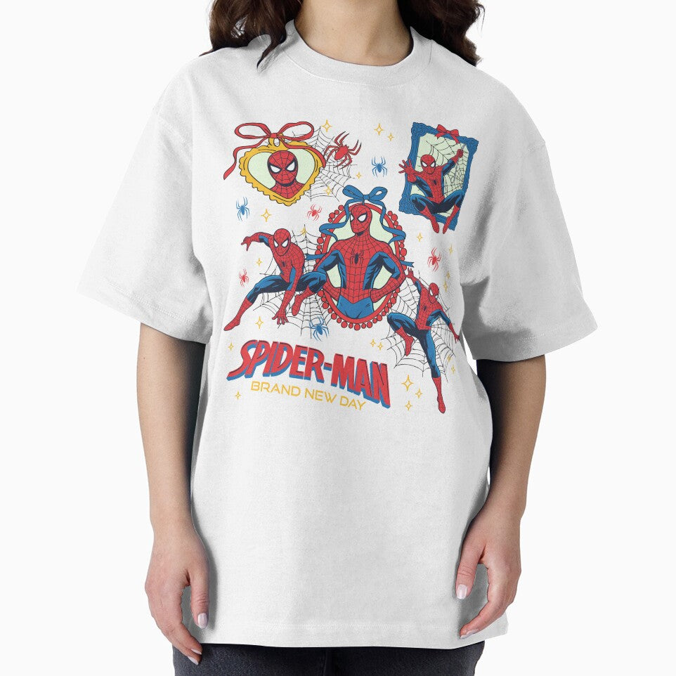 Comic Style Web Hero Collage With Bow Frame Design Graphic T-Shirt